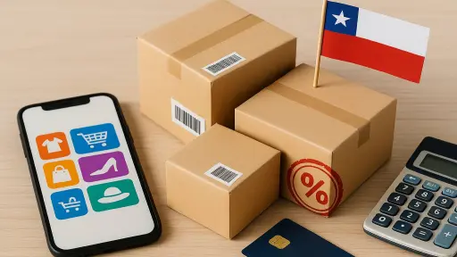Desde el 25 de octubre, los envíos de marketplaces internacionales (como AliExpress, Shein y Temu) deberán pagar IVA en Chile. ,Imagen generada por IA (ChatGPT).