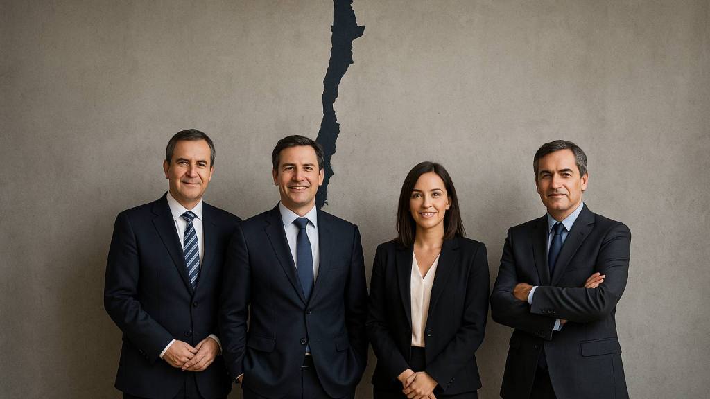 Líderes empresariales chilenos representando el desarrollo desde el norte hasta el sur del país., Imagen referencial generada con IA.