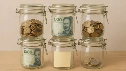 Ahorro cotidiano en pesos chilenos ,Imagen generada con inteligencia artificial (ChatGPT / OpenAI)